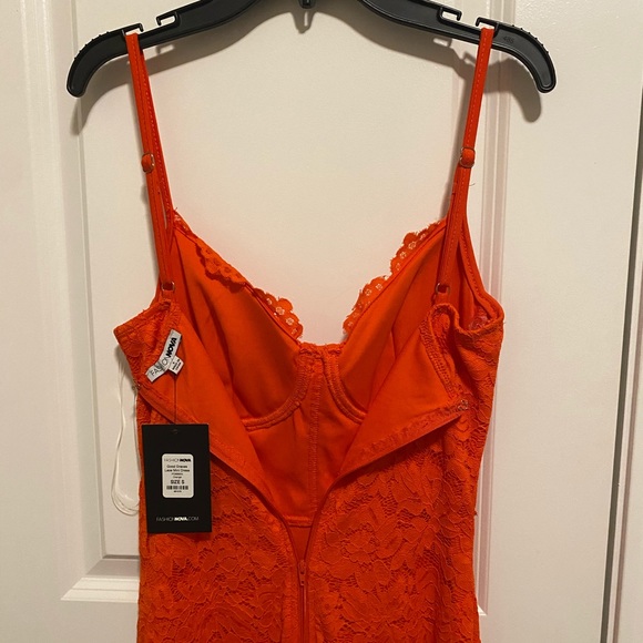 Orange Lace Fashionnova Dress - Picture 7 of 12